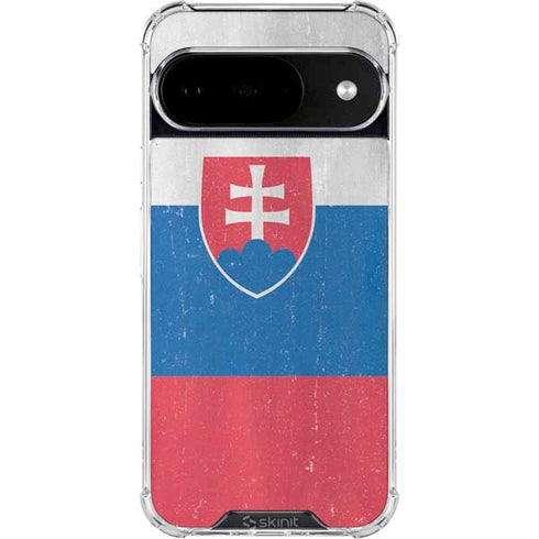 Slovakia Flag Distressed Google Pixel 10 Clear Case